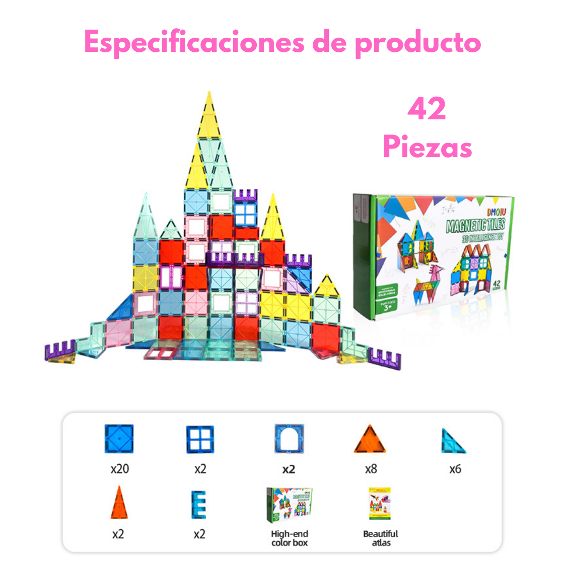 Bloques magnéticos de 42 piezas